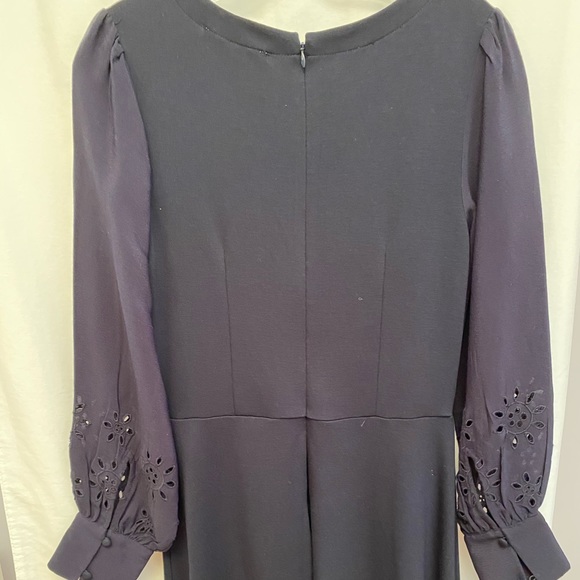 Loft navy blue long sleeve A line dress size 0 - Picture 3 of 4